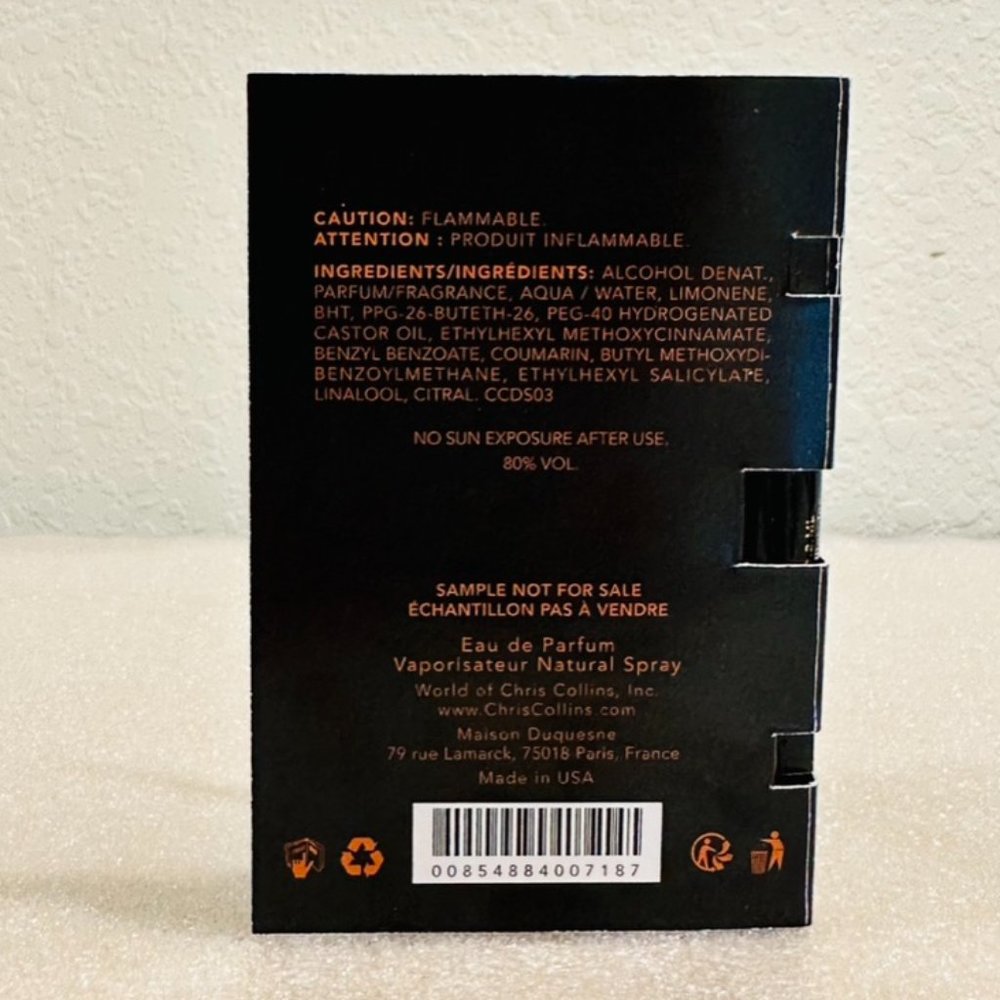 🎩 New 🎩 World of Chris Collins Danse Sauvage Deluxe Vial Spray for Men, 1.2 ml - Picture 4 of 5